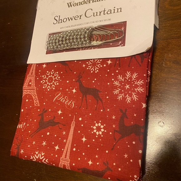 NEW Winter Wonderland shower curtain with metal hooks. - Picture 6 of 7